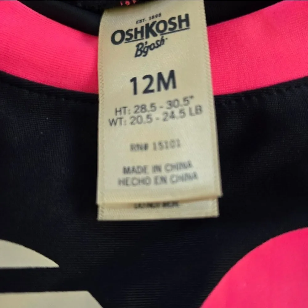 OshKosh B'gosh Black and Pink Rashguard Set